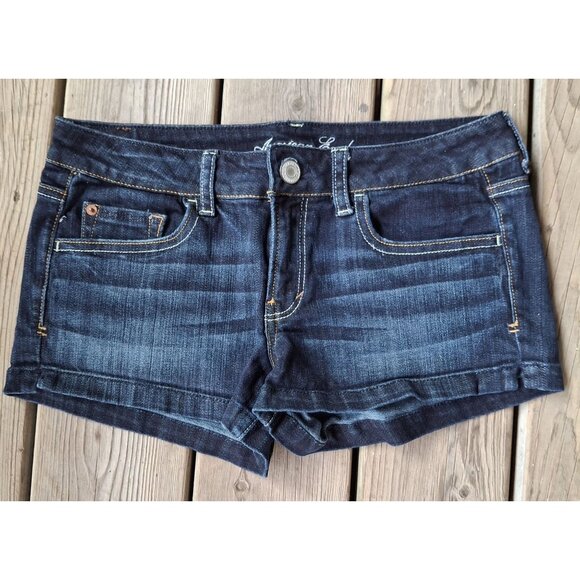 American Eagle Pants - American Eagle Womens Stretch Denim Jean Shorts Size 10 Mid-Rise Dark Wash Casua